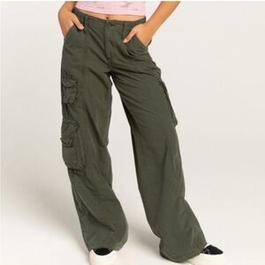 BDG Urban Outfitters Y2K Cotton Cargo Baggy Pants Green Size XS
